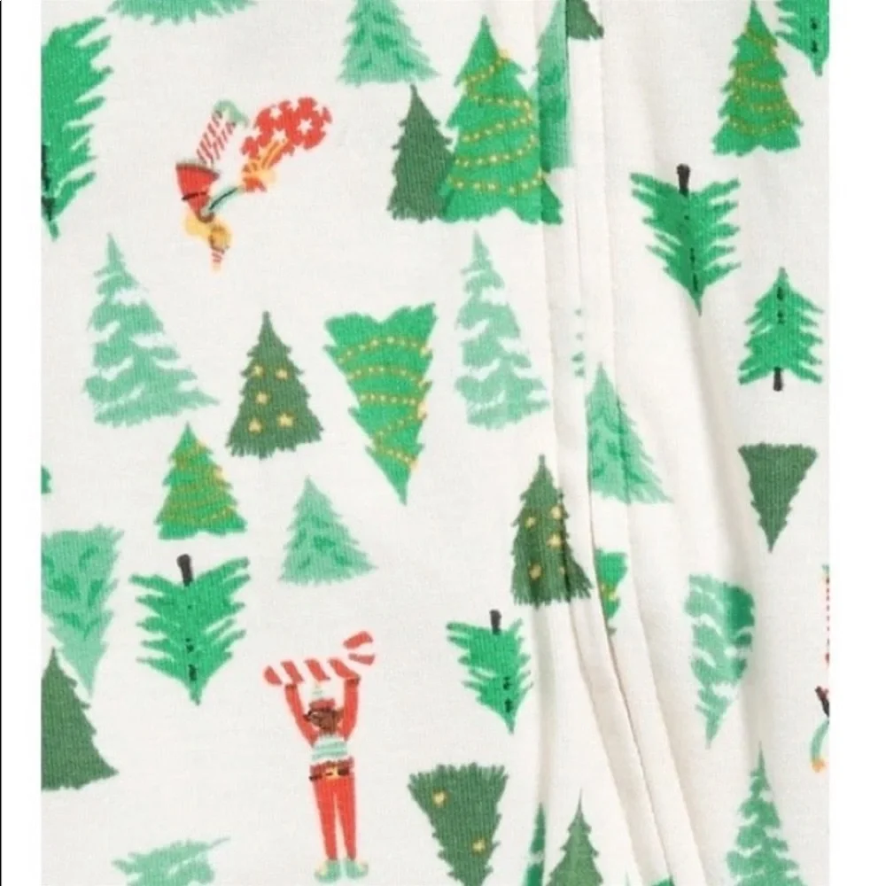 Mommy & Me Matching Christmas Tree Elf Toddler Footy PJ & XS PJ Pant Bundle Set